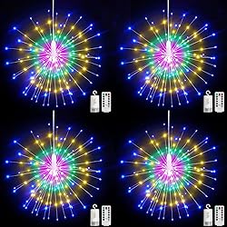 BINBINLED 4 Pack 480 LED Firework Lights Battery