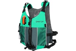 Owntop Swim Jacket Adult Youth | Hydration Pack | Dual Mesh Pockets | Attached Whistle | Ultra-Thin for Freer Movement | Kayak, Boating, Fishing, All Watersports