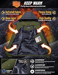 TACVASEN Mens Ski Jacket Water-Resistant Fleece