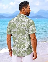 COOFANDY Hawaiian Shirt for Men Short Sleeve Summer