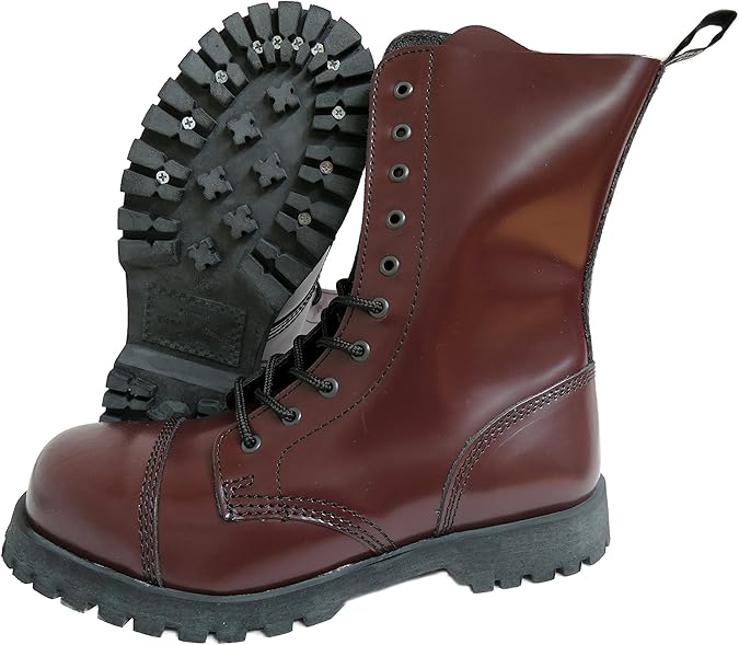 Boots & Braces England Men´s 10 Eye Oxblood Steel Toe Rangers Boots