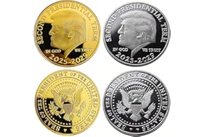 4 Pcs/Set Donald Trump Commemorative Coins, President Term 2025-2029, Gold Plated and Silver Plated Novelty Coins, Collectible Gift, Coin Thickness 3MM