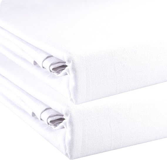 aqua-textil 2er-Set Bettlaken Noblesse ohne Gummizug 2 Größen wählbar 100% Baumwolle Linon leichte Sommer-Bettdecke im Doppel