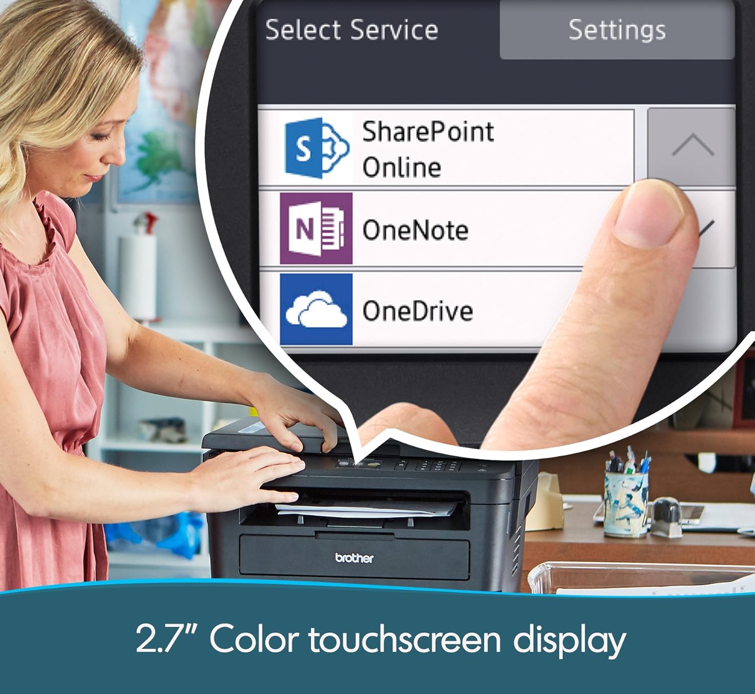 Brother Compact Monochrome Laser Printer, HLL2395DW, Flatbed Copy & Scan, Wireless Printing, NFC, Cloud-Based Printing & Scanning,  Dash Replenishment Ready - BLACK: Office Products