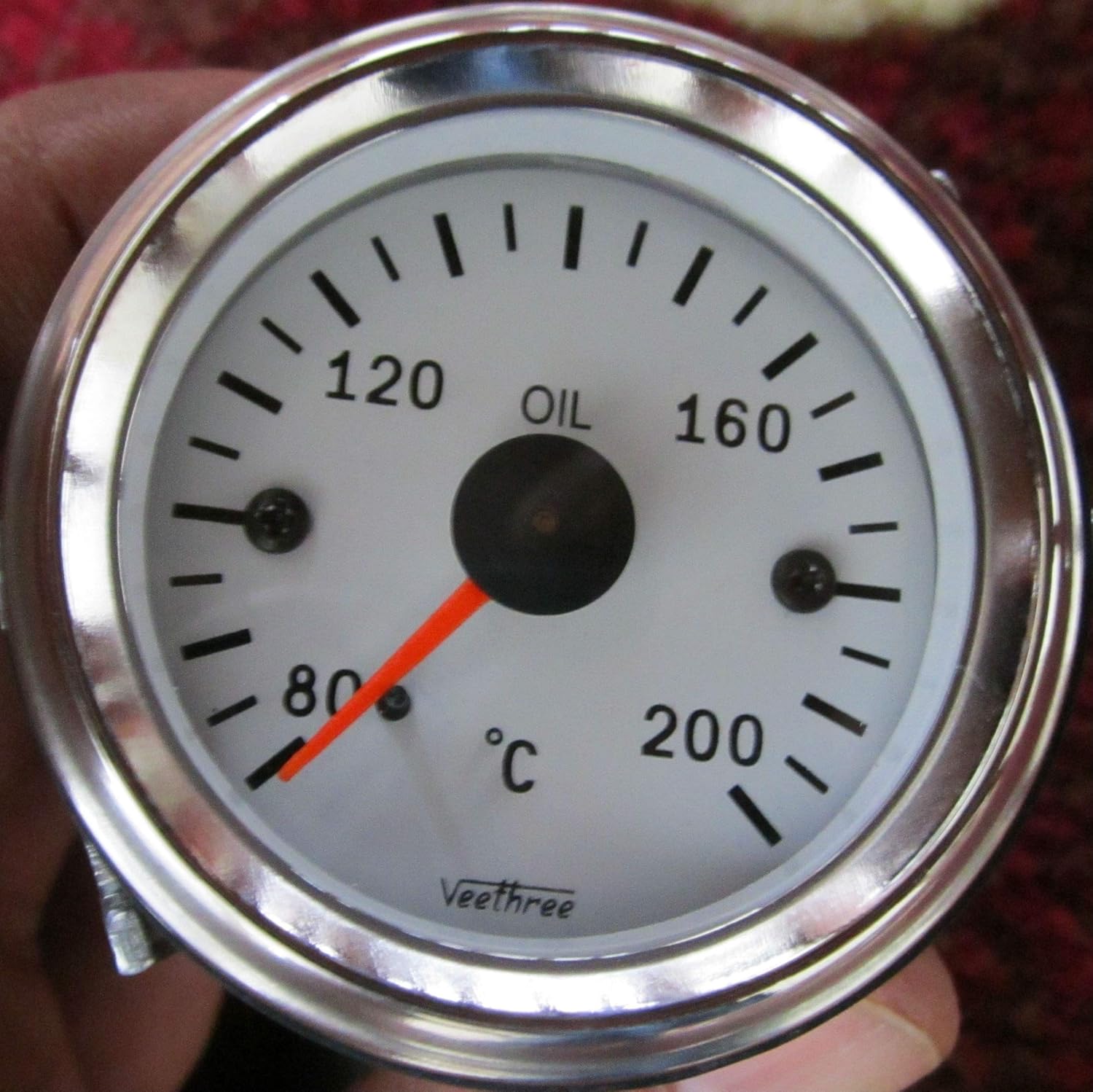 Veethree Oil Temperature Gauge Mechanical (Chrome Bezel