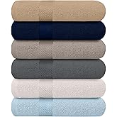 KAHAF Collection 6-Pack Bath Towels - Lightweight - Extra Absorbent - 100% Cotton - Shower towels (Multi, 27 inchesx54 inches)