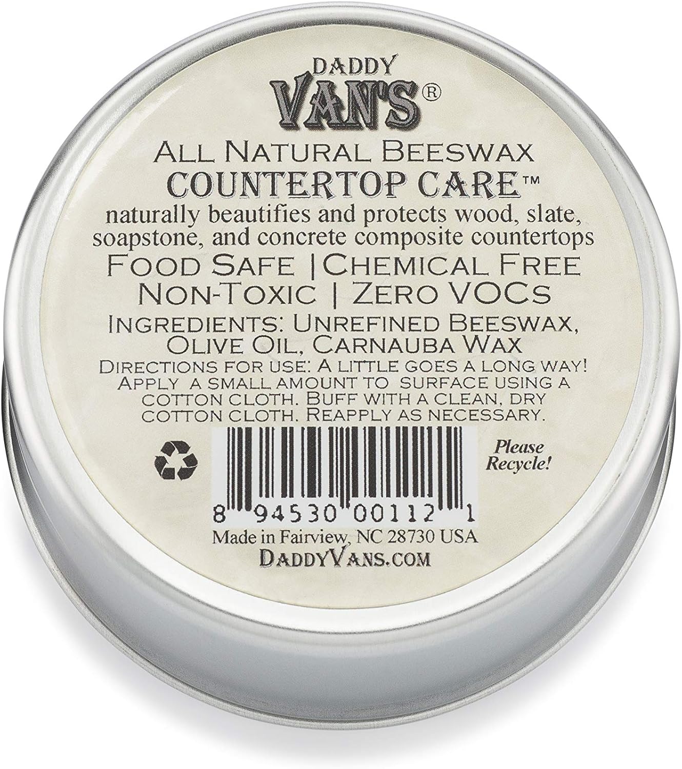Amazon Com Daddy Van S All Natural Beeswax Countertop Care For