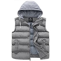 Wantdo Men's Big and Tall Hooded Winter Vest Quilted Puffer