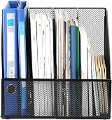 EasyPAG Desk Magazine File Holder Mesh 4 Compartments A4 Black view 3