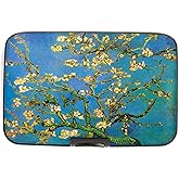 Monarque Armored Wallet Credit Card Case with RFID Data Theft Protection (Van Gogh Almond Blossom)