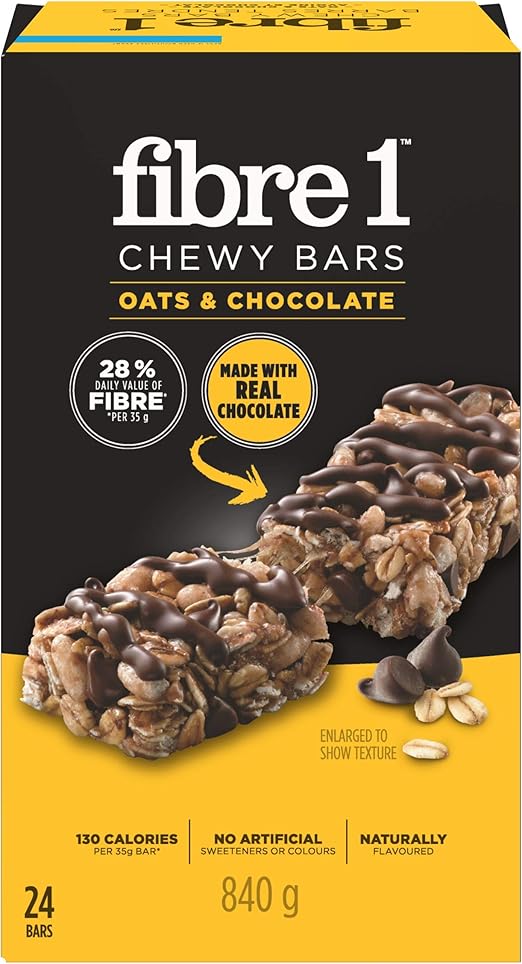 Fibre 1 Chewy Bar Oats and Chocolate 24 Bars Amazon.ca Grocery