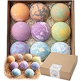 FlowBredolent Bath Bombs for Women, 9pcs Handmade Bubble Bath Bombs with Natural Essential Oils, Wonderfull Mother's Day Gift, as Well as Nice Valentine's Day or Birthday Gift for Wife and Girlfriend