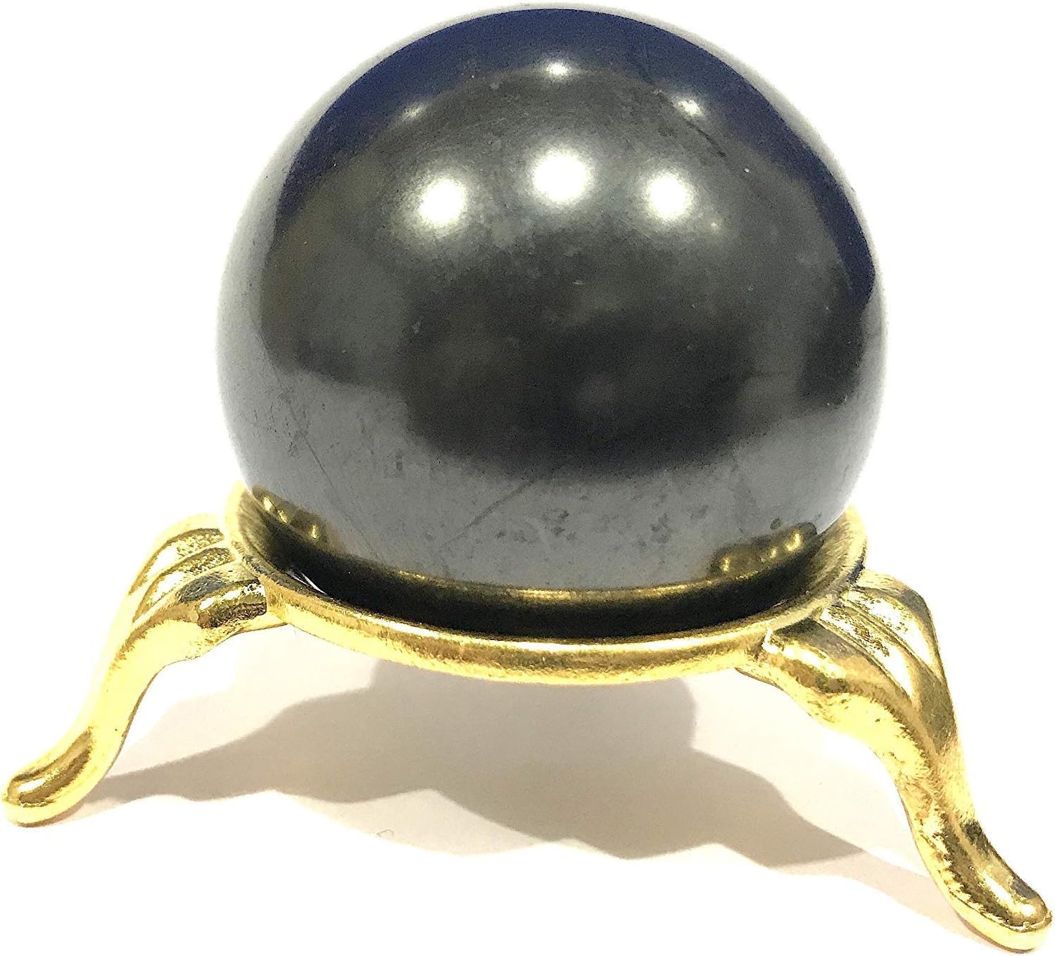 Black Shungite Ball/Sphere from Russia with Stand (Diameter 4 cms, Weight 80-100 GMS) Black Colour