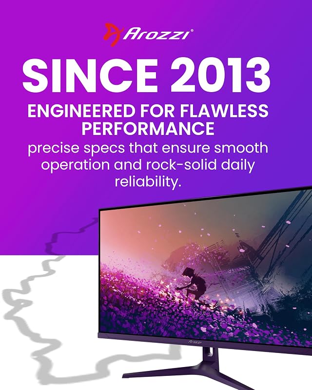 Nova 32" QHD 2560×1440 IPS Gaming Monitor, 180 Hz, 1 ms, FreeSync, HDR, Colunas Integradas – Roxo