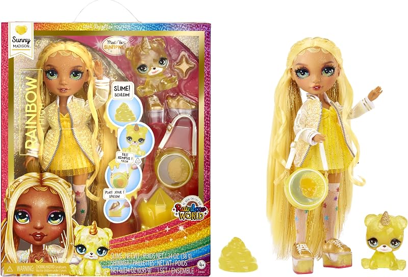 Rainbow High Sunny Madison Fashion Doll with Slime Kit & Magical Pet 28 cm