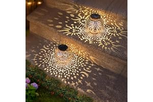 Go2garden 2Pack Solar Lanterns Outdoor Waterproof Garden Gifts for Mom Moon Star Sun Solar Lights for Balcony, Yard,Birthday Mothers Day Gifts for Grandma Wife (Bronze)
