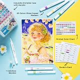Ohuhu 64 Colour Water-Based Markers Dual Tip Brush & Fine Nontoxic view 5