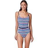 Profile by Gottex Scoop Neck Netted Crochet One Piece - Adjustable Straps, Built-in Soft Cups, Front & Back Lining