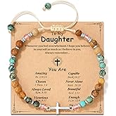 LAVEIR Inspirational Cross Bracelets for Girl Perfect Gifts for Daughter, Niece, Granddaughter, Nurse, and Friends, A Reminder of Strength, Faith, and Love