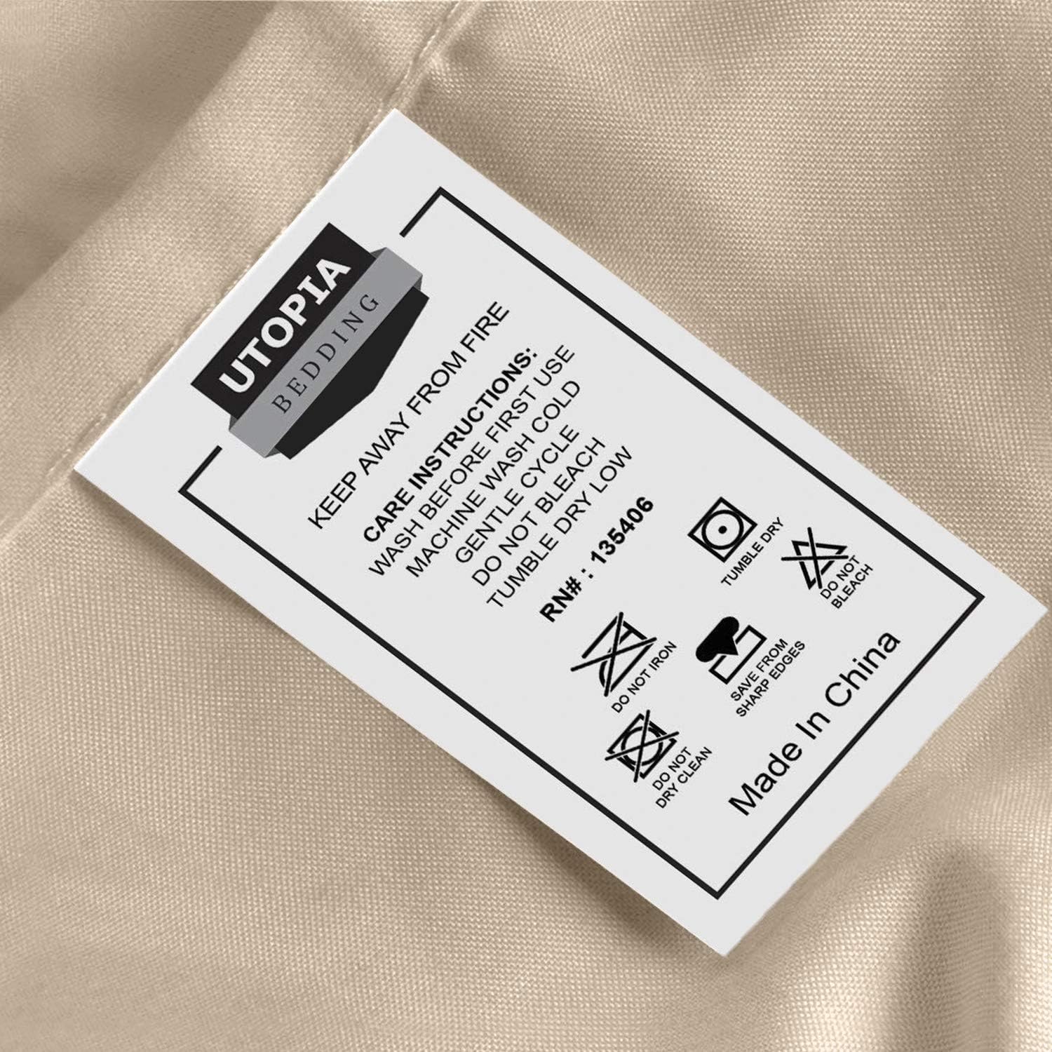 Utopia Bedding Bed Sheet Set - 3 Piece Twin Bedding - Soft Brushed Microfiber Fabric - Shrinkage & Fade Resistant - Easy Care (Twin, Beige): Home & Kitchen