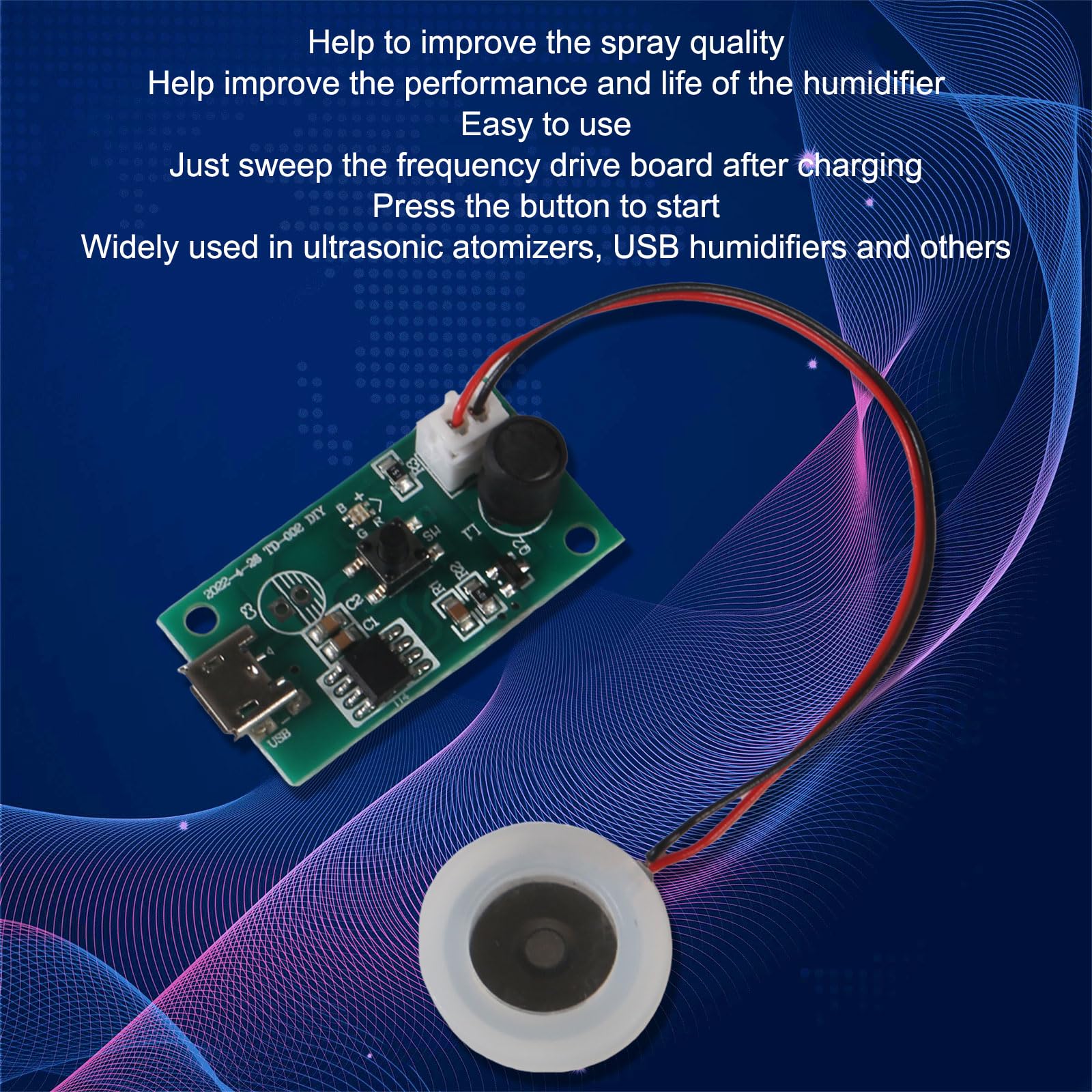 XIITIA 3pcs 5V USB Humidifier Atomization Module Driver Board, USB Spray Module Circuit Board Atomization Module Atomization Plate Circuit Board for Home for Family and DIY Experimental Equipment