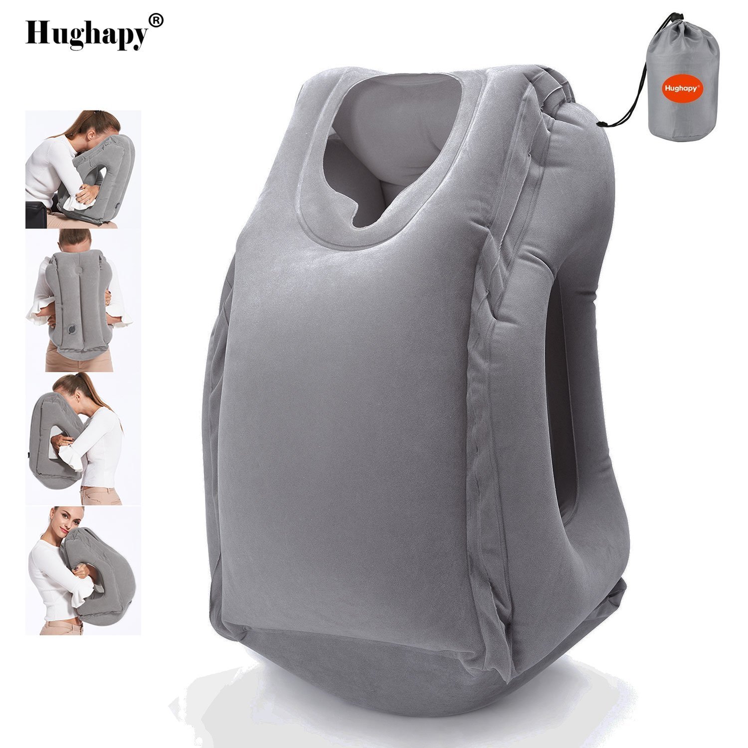 Hughapy Travel Pillow Inflatable Pillows Air Soft Cushion Trip Portable Multifunctional Pillow Nap Time Lie Prone on the Pillow (11.8
