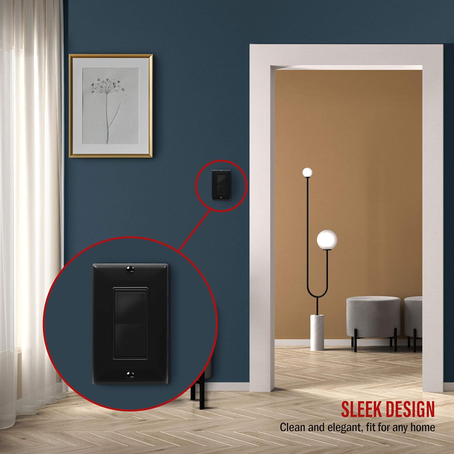 ENERLITES Decorator Light Switch or Receptacle Outlet Wall Plate, Size 1-Gang 4.50" x 2.76", Unbreakable Polycarbonate Thermoplastic, UL Listed, 8831-BK-10PCS, Black, 10 Pack - - 