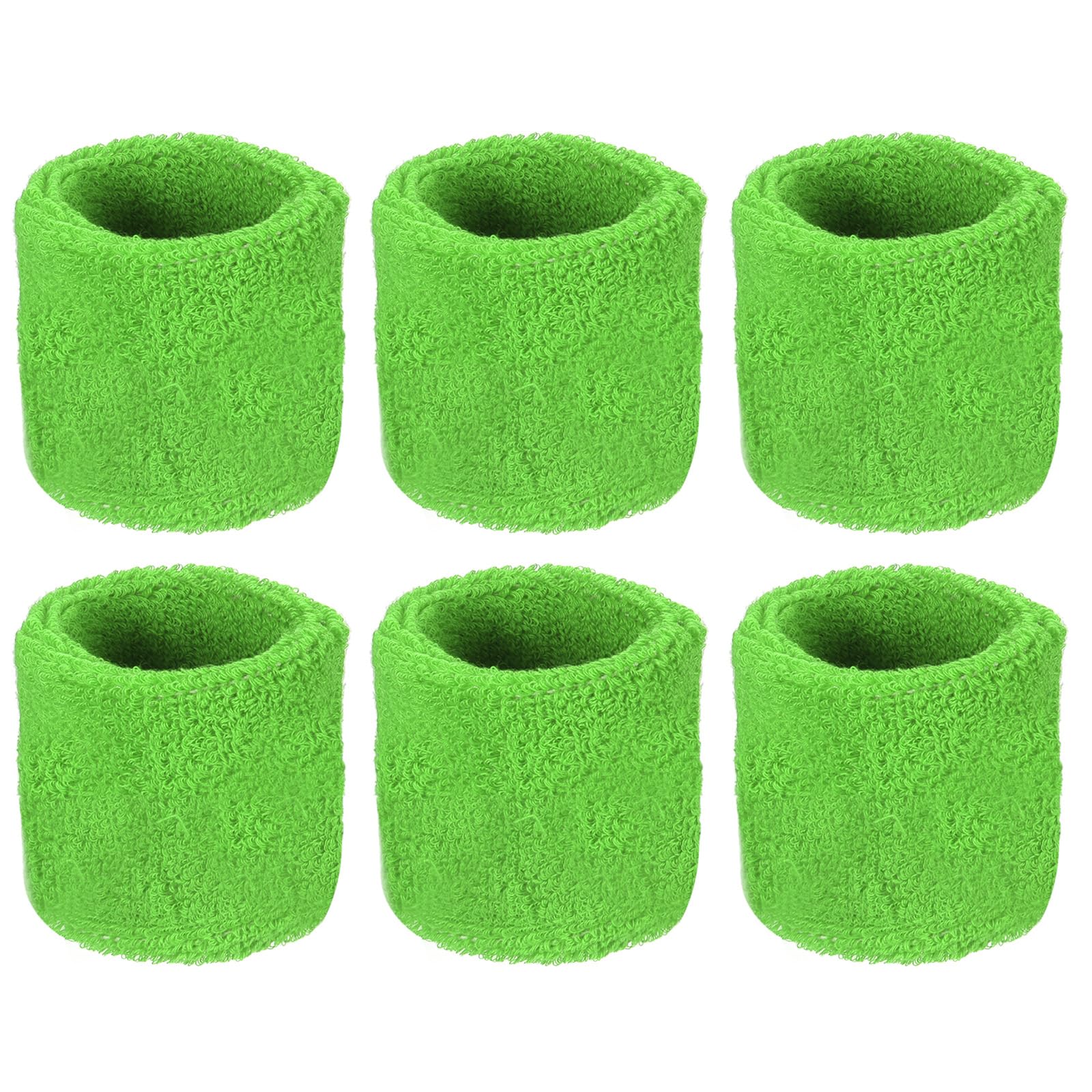 M METERXITY 6 Pack Wrist Brace - Elastic Air-Permeable Cotton Terry Cloth Sweatband, Apply to Tennis/Basketball/Running (8x5cm, Green)
