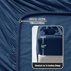 Shilucheng 100% French Linen Sheets - Queen Size