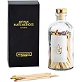 Benevolence LA Decorative Wooden Matches in Glass Jar with Striker | 4 Inches Colored Safety Long Match for Lighting Candles | Apothecary Home & Bathroom Decor - Rainbow