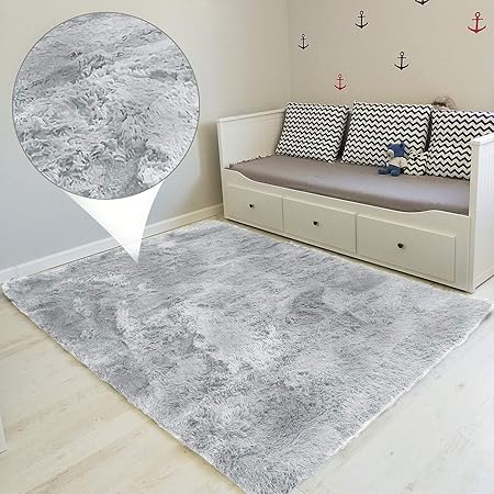 Amazinggirl Tapis Salon Shaggy Descente De Lit Chambre Grande Taille Tapis Poils Longs Moderne Tapid Moquette Poil Long Tapi Gris 160 X 230 Cm
