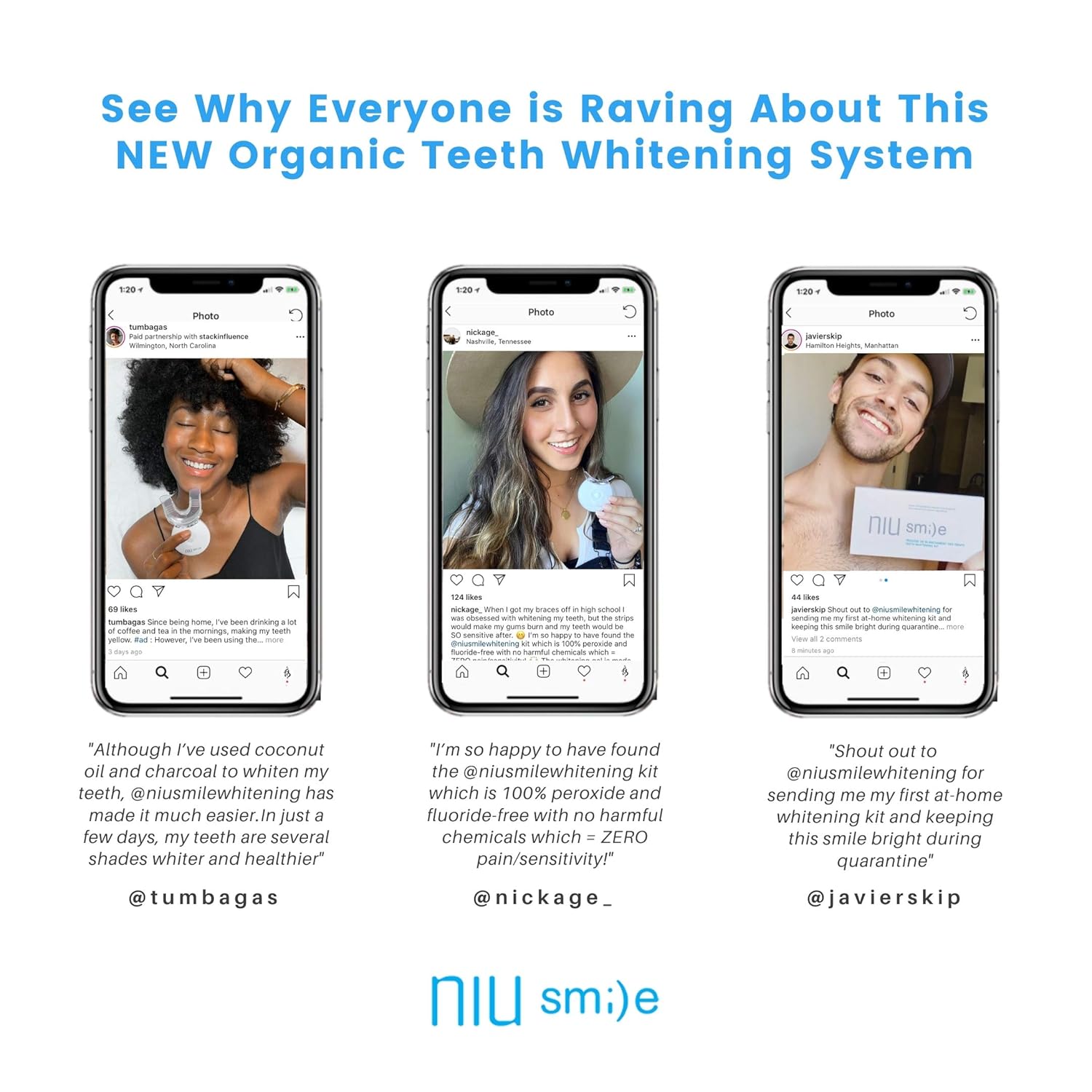 Niusmile Teeth Whitening System | #1 Dentist Recommended Activated Charcoal Teeth Whitening Kit | Teeth Whitening Kit with LED Light + Mouth Tray + Organic Coconut & Peppermint Teeth Whitening Gel: Beauty