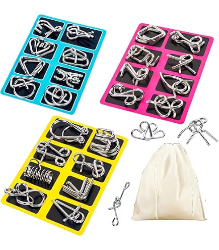 Amazon.com: Zooshine 4 Sets Advanced Metal Brain Teasers Puzzles