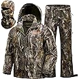 NEW VIEW Camo Hunting Clothes for Men, Quiet Warm Fleece Lining, Cold Weather Deer Hunting Jacket and Pants with Face Mask