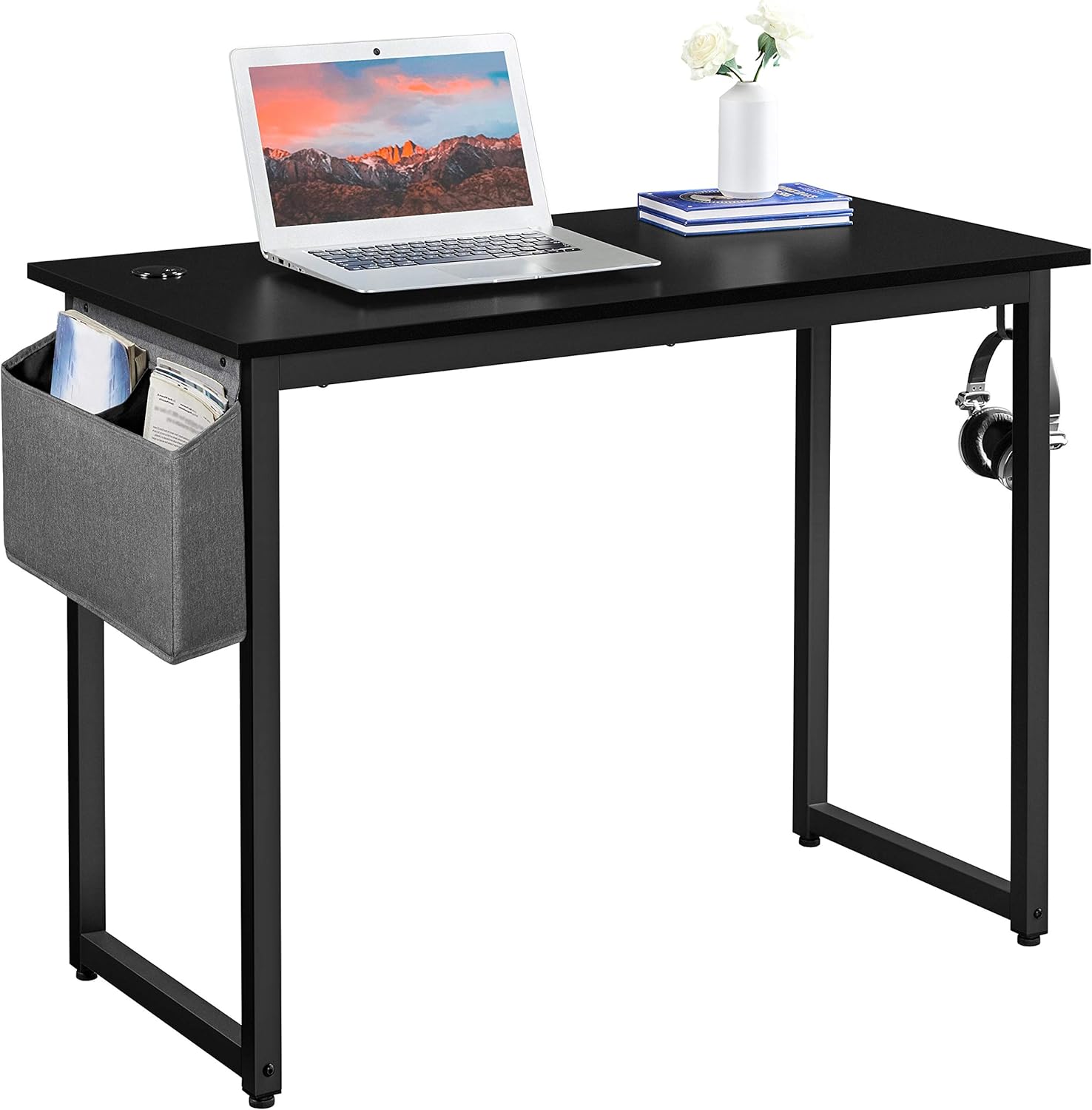 Yaheetech Computer Desk, Office Writing Desk, with Storage Bag and 2