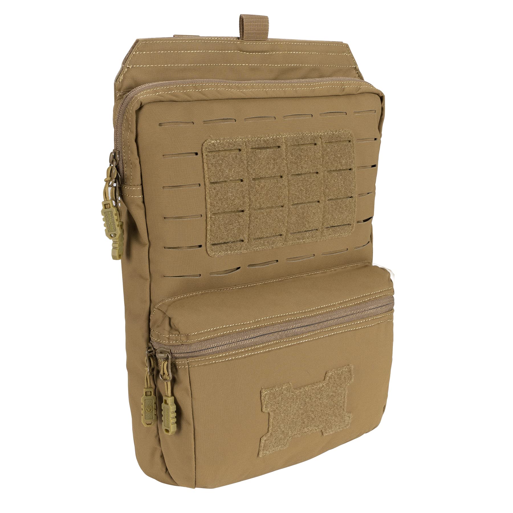 TOPTACPRO Tactical MOLLE Hydration Pack for 2L Hydration Water Bladder Hydration Bag for Tactical Backpack 500D Nylon (Coyote Brown)