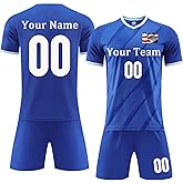 Custom Soccer Jersey Kids Adults Personalized Soccer Uniform with Team Name Number Logo