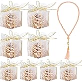 Landical 8 Pcs Islamic Prayer Beads Ramadan Eid Gifts Muslim Party Favors Pearl Prayer Beads Islamic Wedding Gifts for Ramadan Eid Hajj Umrah Wedding Baby Shower(Champagne)