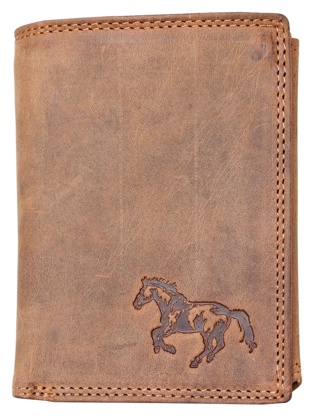 FLW-HL Natural Strong Genuine Leather Wallet with a Horse