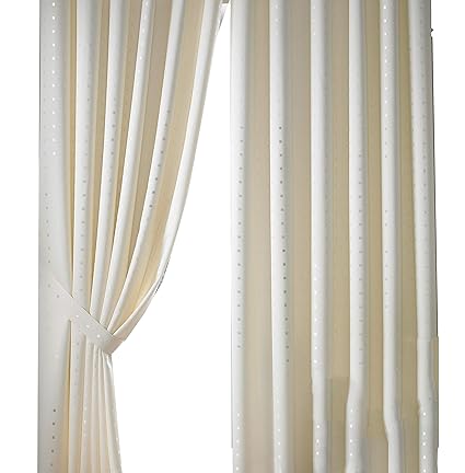 Ivory Cream Fully Lined Dobby Weave Pencil Pleat Tape Top Curtains