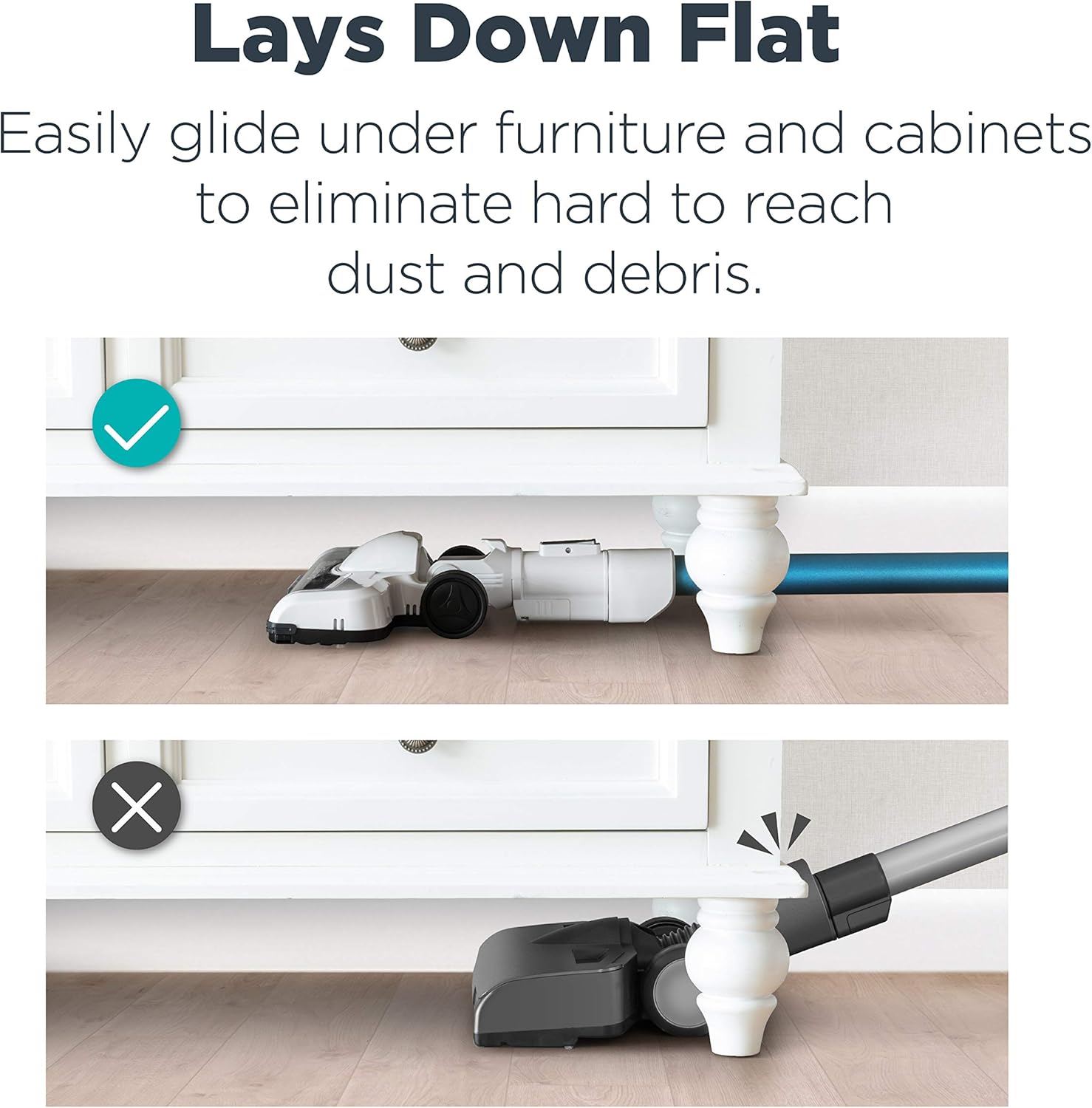 EUREKA RapidClean Pro Lightweight Cordless Vacuum Cleaner, High Efficiency Powerful Digital Motor LED Headlights, Convenient Stick and Handheld Vac, Essential, Blue: Home & Kitchen