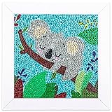 QEUOYSS Diamond Art Kit for Kids With Wooden Frame