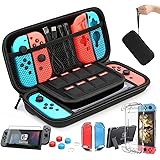 HEYSTOP Case Compatible with Nintendo Switch Carry Case 9 in 1 Pouch Switch Cover Case HD Switch Screen Protector Thumb Grips