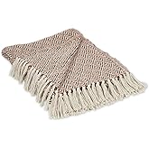 DII Diamond Throw Collection Cotton Woven, 50x60, Cinnamon