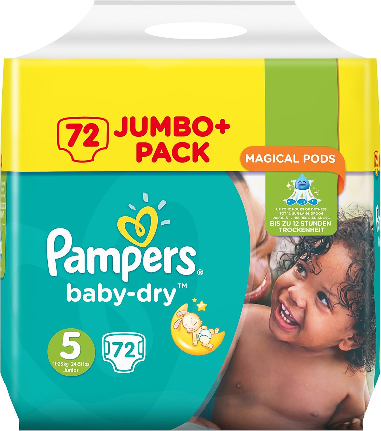 Pampers BabyDry Pack de 72 Couches Taille 5 pour Bébé de 1123 kg