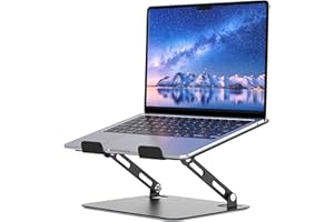 SOUNDANCE Laptop Stand for Desk, Portable Adjustable Laptop Riser, Ergonomic Design Computer Holder, Metal Laptop Mount Elevator Compatible with 10 to 15.6 Inches PC Computer, Black
