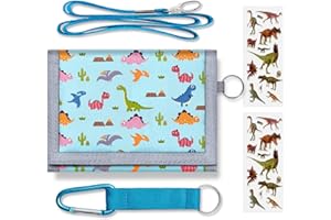 TATAANTY Kids Wallet for Boys Girls,Dinosaur Wallet for Boys, Youth Wallets for Boys with Zippered Coin Pocket and Card Holders