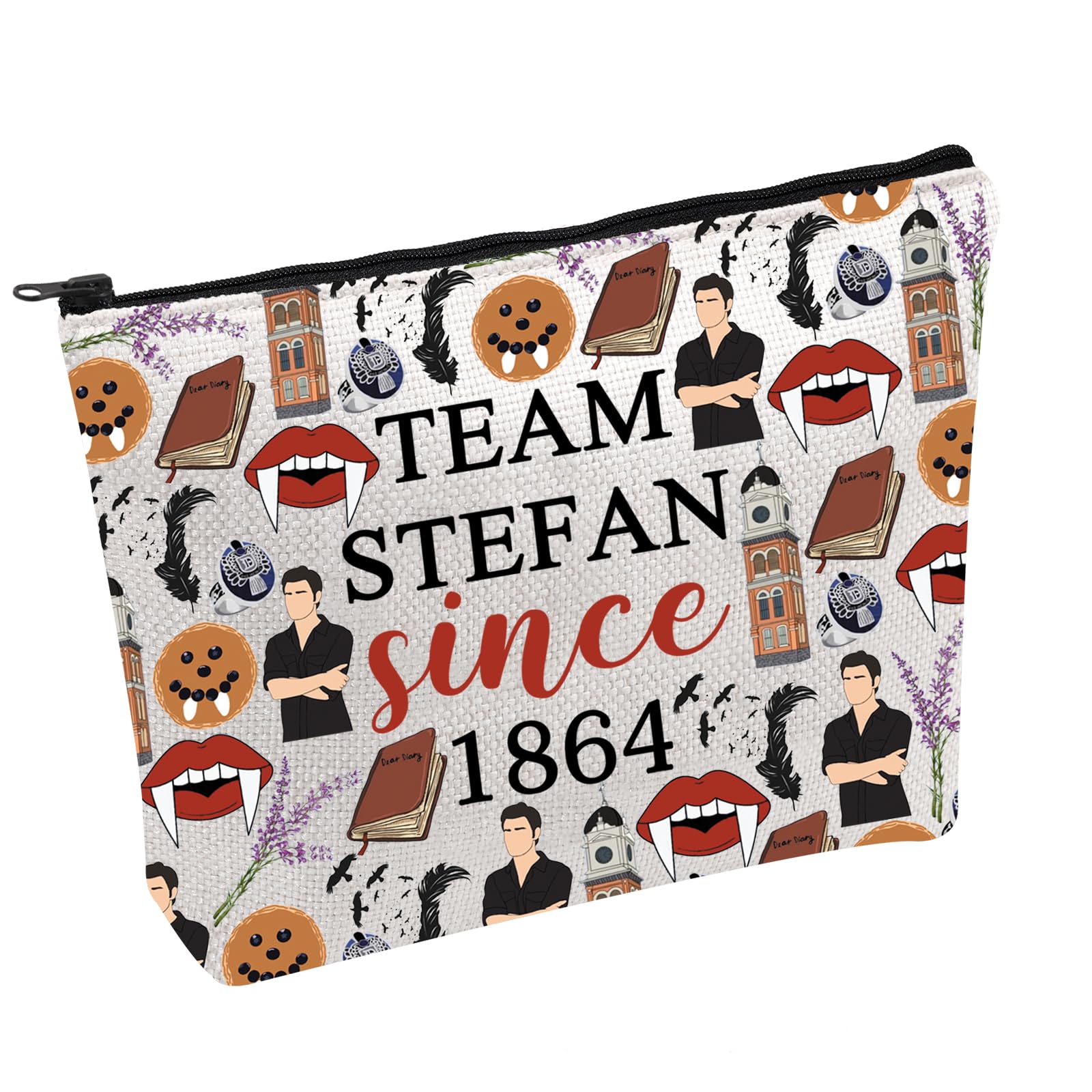 Vampire Tv Show Makeup Bag Team Stefan Since 1864 Cosmetic Bag Stefan Cosmetic Bag Vampire Fans Gift (Team Stefan B)