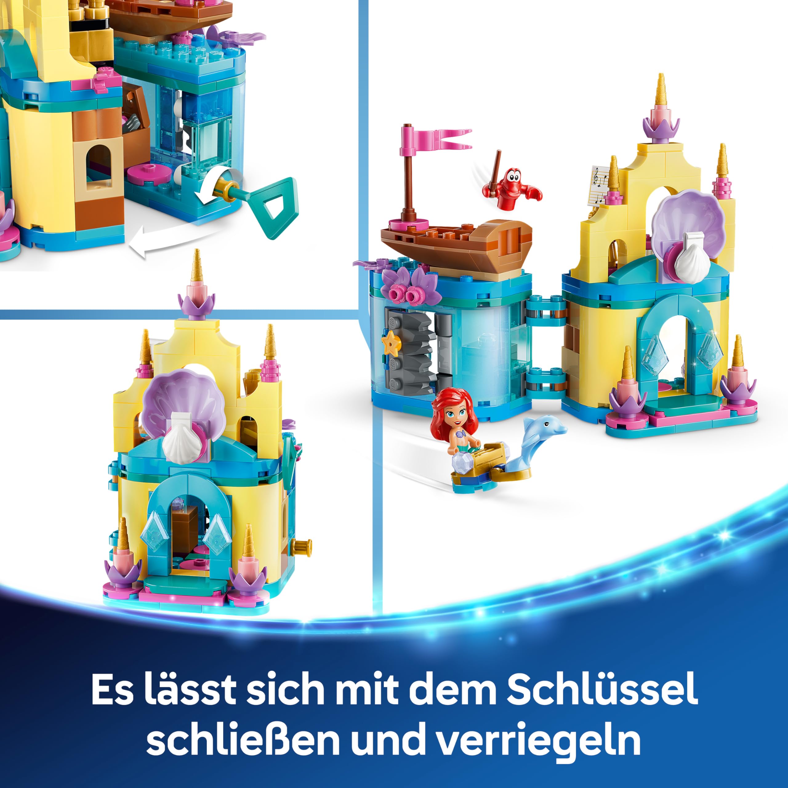 LEGO ǀ Disney Princess Arielles Magisches Mini-Schloss - Spielzeug Schloss aus Die kleine Meerjungfrau mit Einer Mikro Puppe, Tierfiguren Sebastian & Fabius - Geschenk für Mädchen ab 5 Jahren - 43285 4