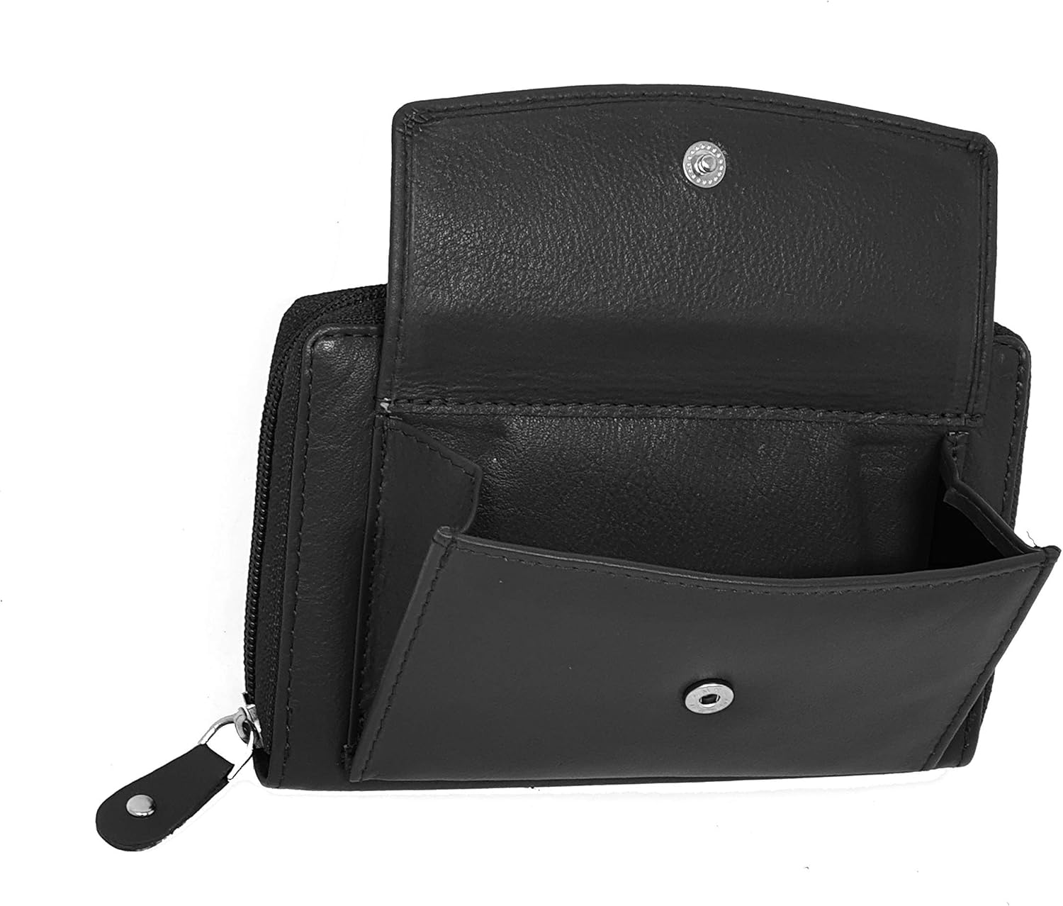 STARHIDE Women RFID Blocking Real Leather Full Zip Around Purse 5520 (Black), 17cm x 11cm x 3.5cm - Image 3